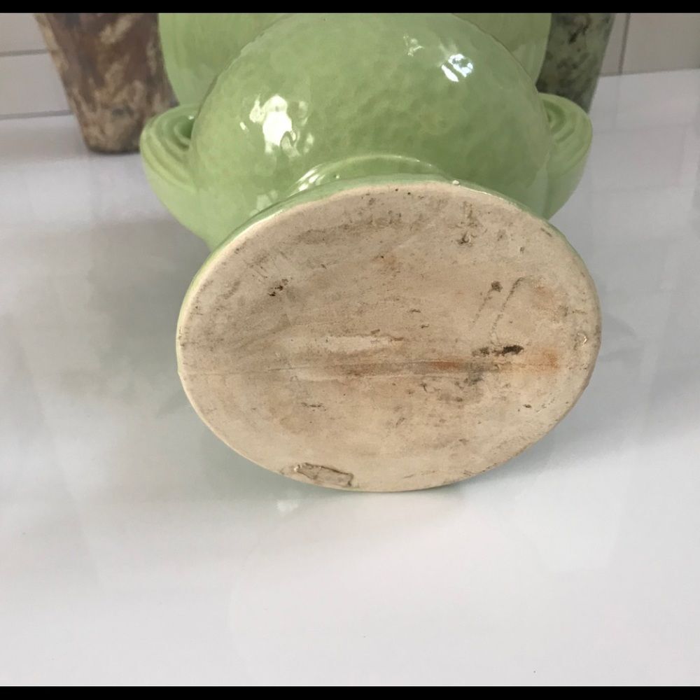 Vase Vintage Light Green Double Handle - Picture 5 of 6